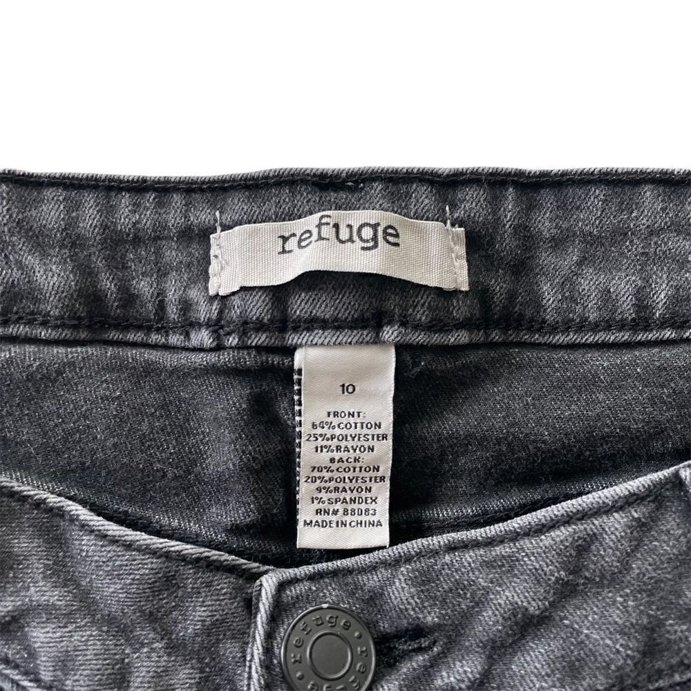 Refuge Distressed Black Wash Denim Jean Cut Off Shorts Sz 10 - Picture 4 of 6